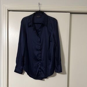 Lane Bryant Navy Button Down Shirt